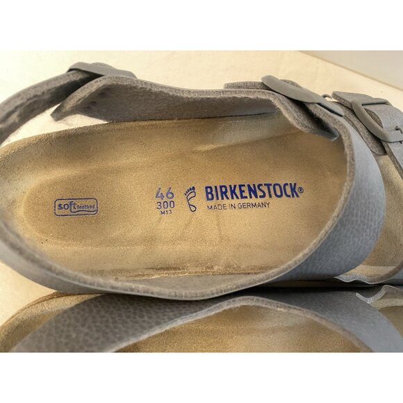 Birkenstock Arizona Men's 46 US 13 Grey Vegan Soft Foot Bed Sandal Regular - Picture 7 of 8